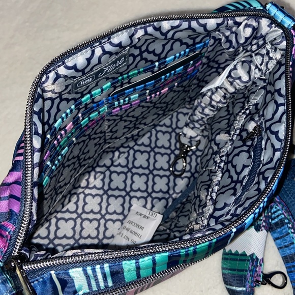 Lug RFID Quilted Crossbody w/ 2 Straps - Flare 2 ~ Love Stripe Multi - Picture 7 of 8